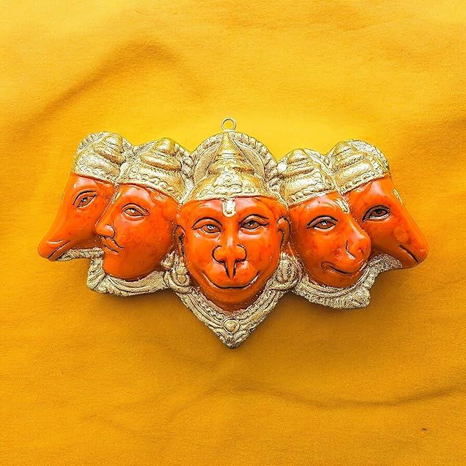 Panchmukhi Hanging Hanuman Ji Statue for Door Entrance or Pooja, 7 inches