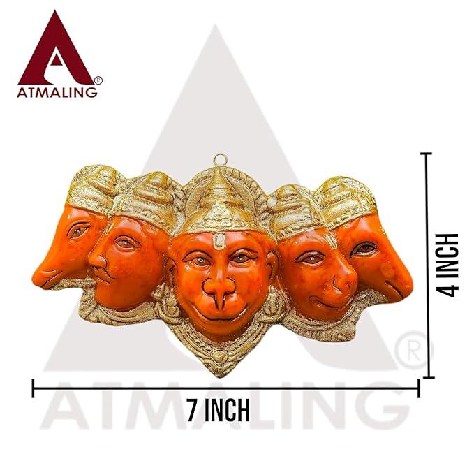 Panchmukhi Hanging Hanuman Ji Statue for Door Entrance or Pooja, 7 inches