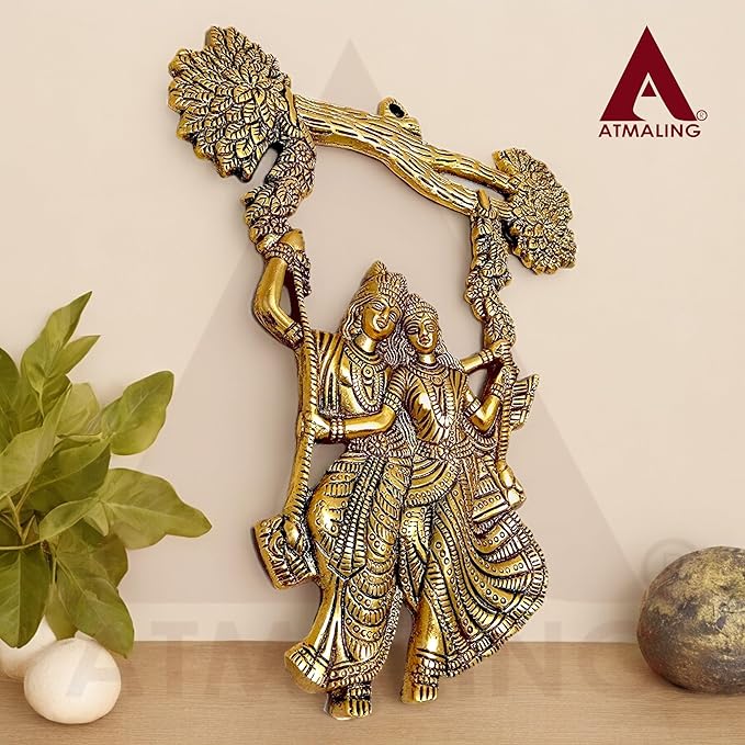Radha Krishna Wall Hanging on a Swing