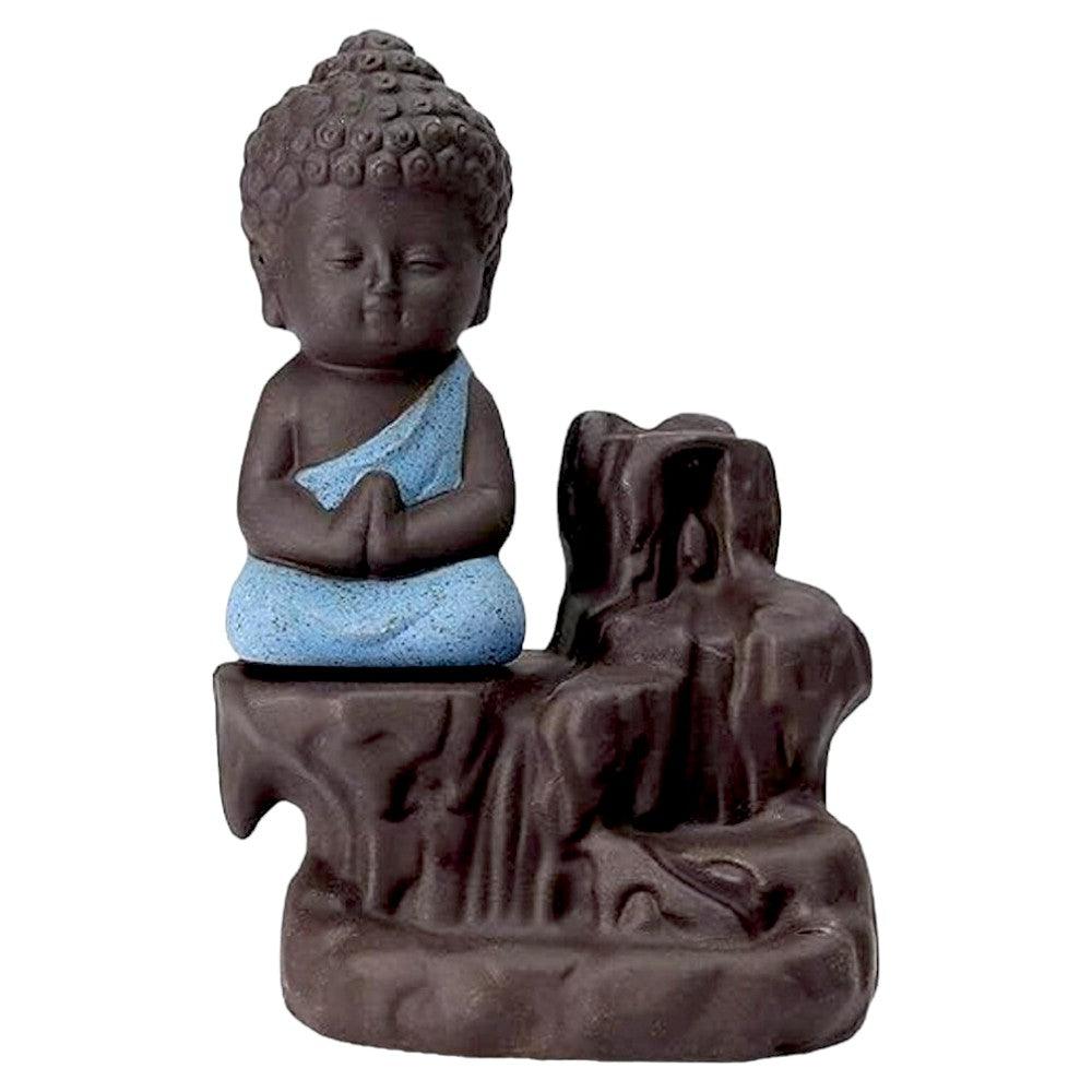 Meditating Buddha Monk Idol Backflow Fountain with 10 free backflow dhoop cones
