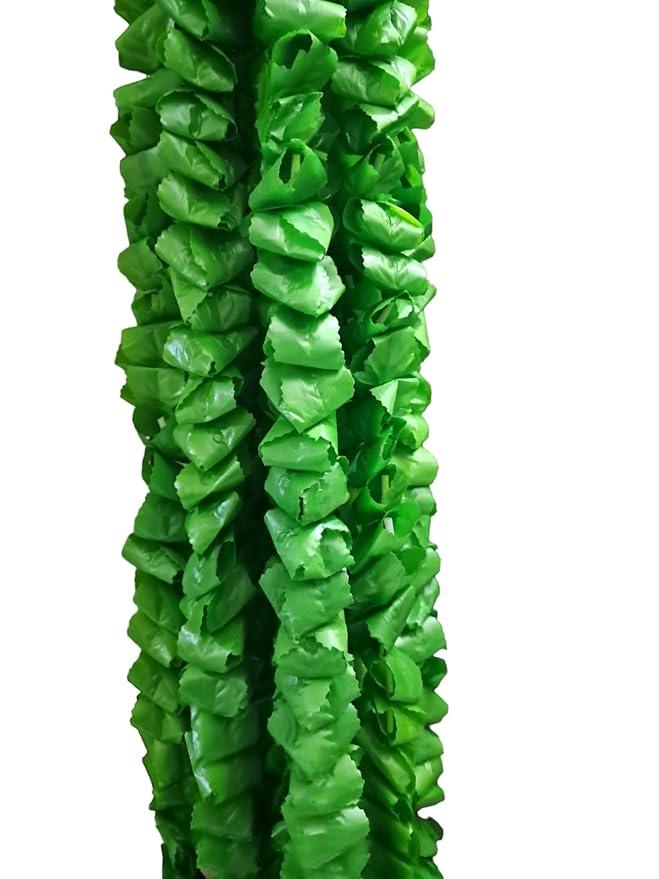 Decorative Artificial Green Leaves Garland Mala, 5 Feet Long, Set of 5pc