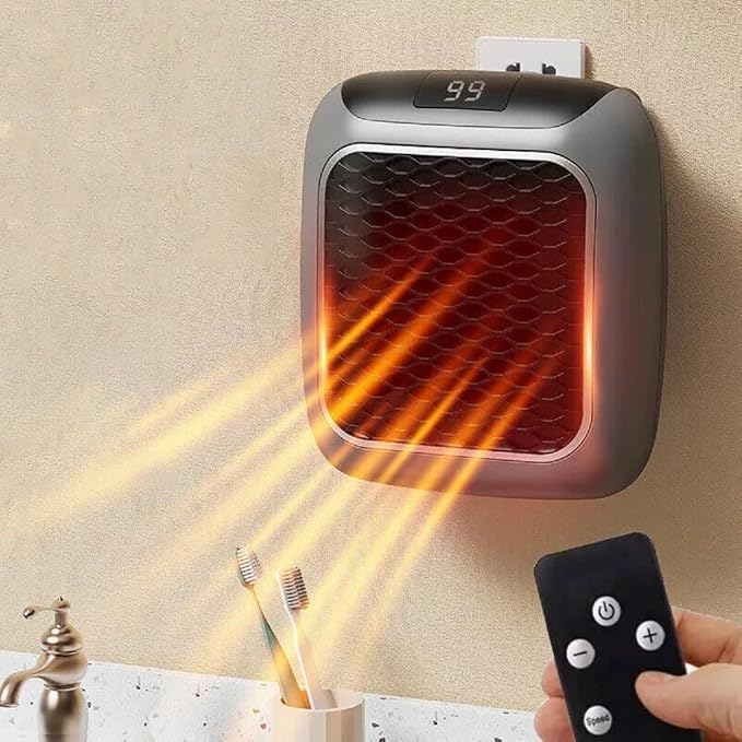 Electric Handy Heater Turbo Wall-Outlet Space Heater With Remote