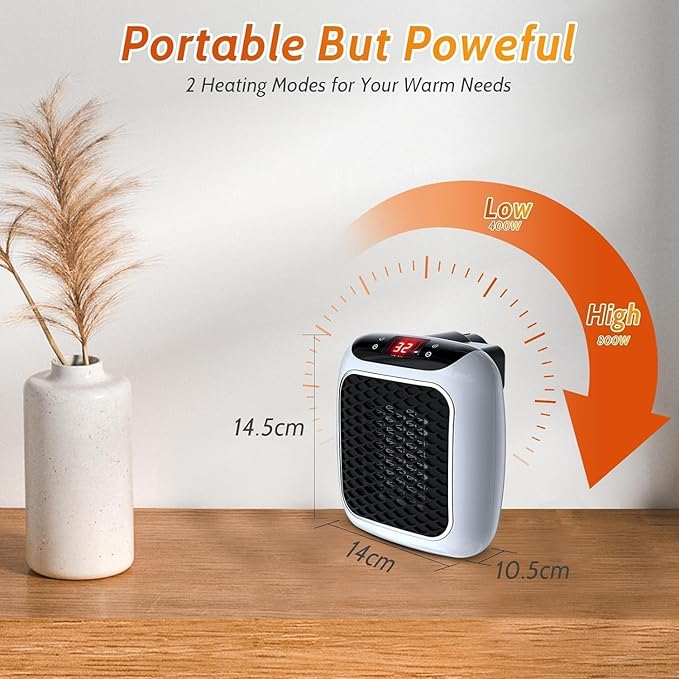 Electric Handy Heater Turbo Wall-Outlet Space Heater With Remote