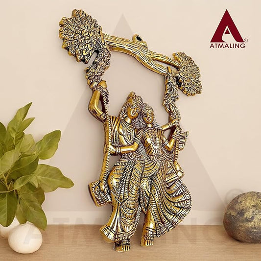 Radha Krishna Wall Hanging on a Swing