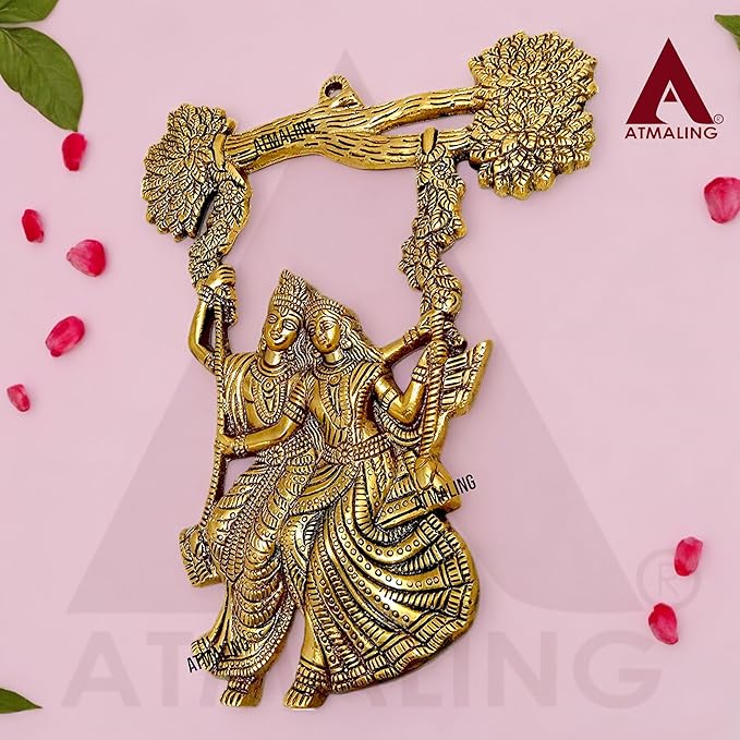Radha Krishna Wall Hanging on a Swing