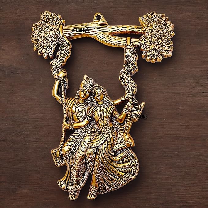 Radha Krishna Wall Hanging on a Swing