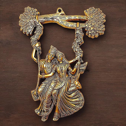 Radha Krishna Wall Hanging on a Swing